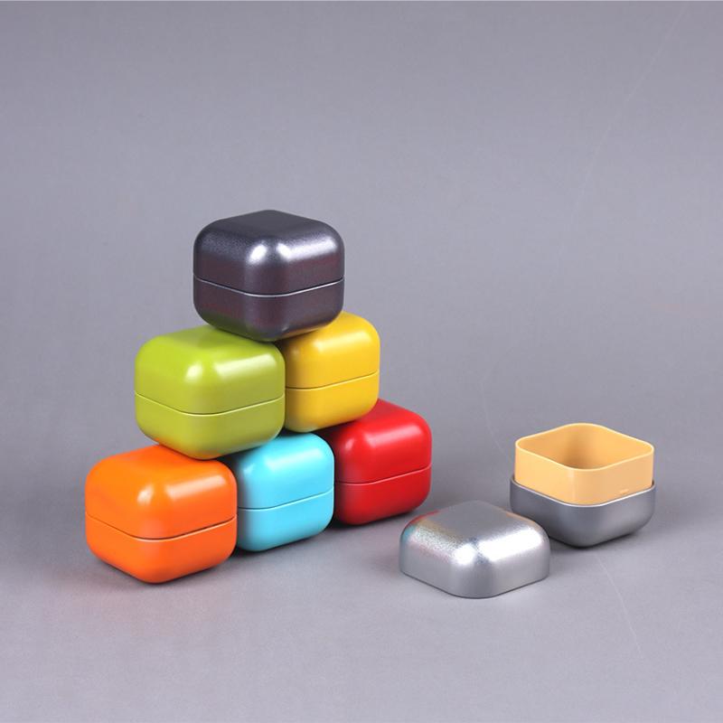 Mini boîtes à thé métalliques, couleurs pop