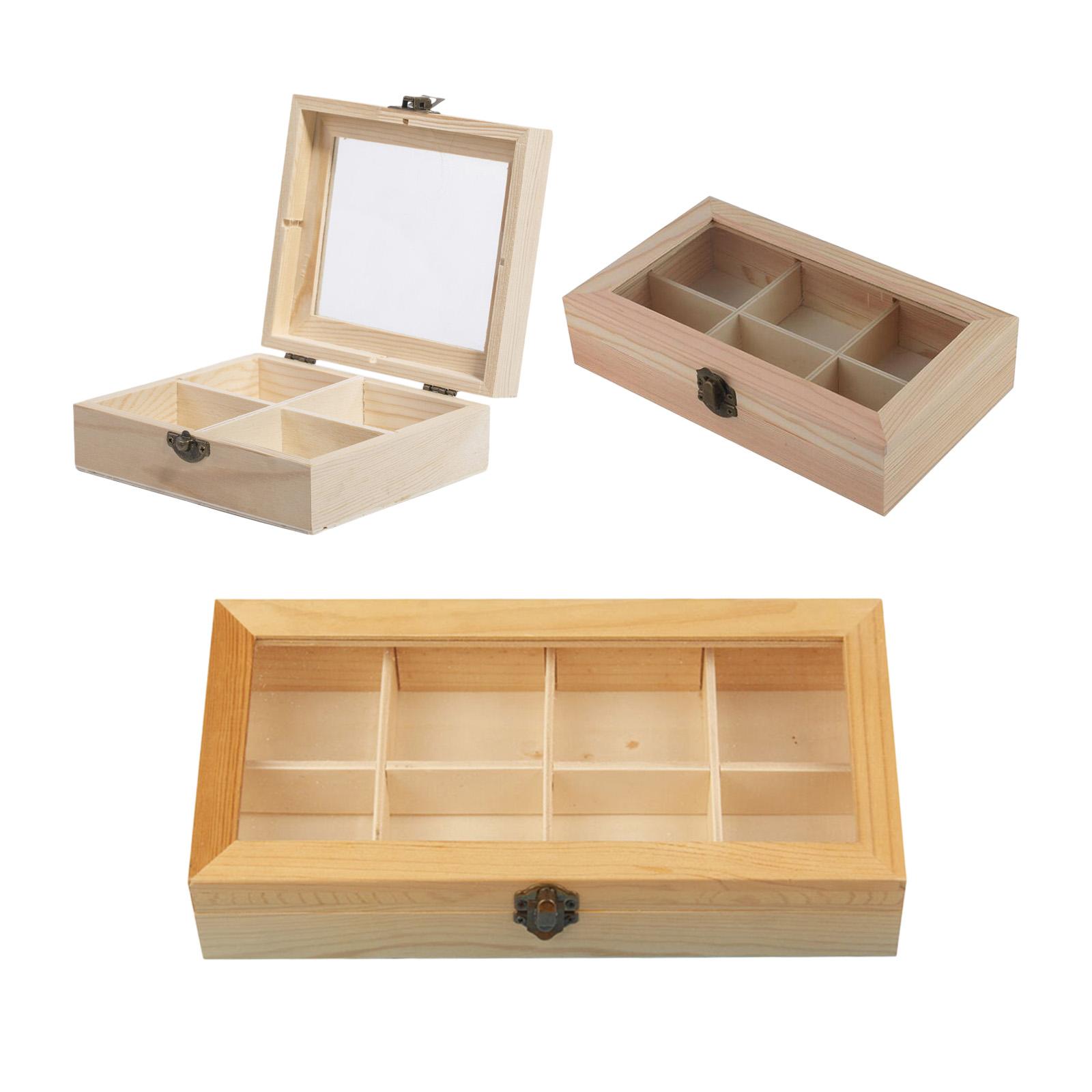 Organisateur en bois pour sachets de thé avec couvercle transparent