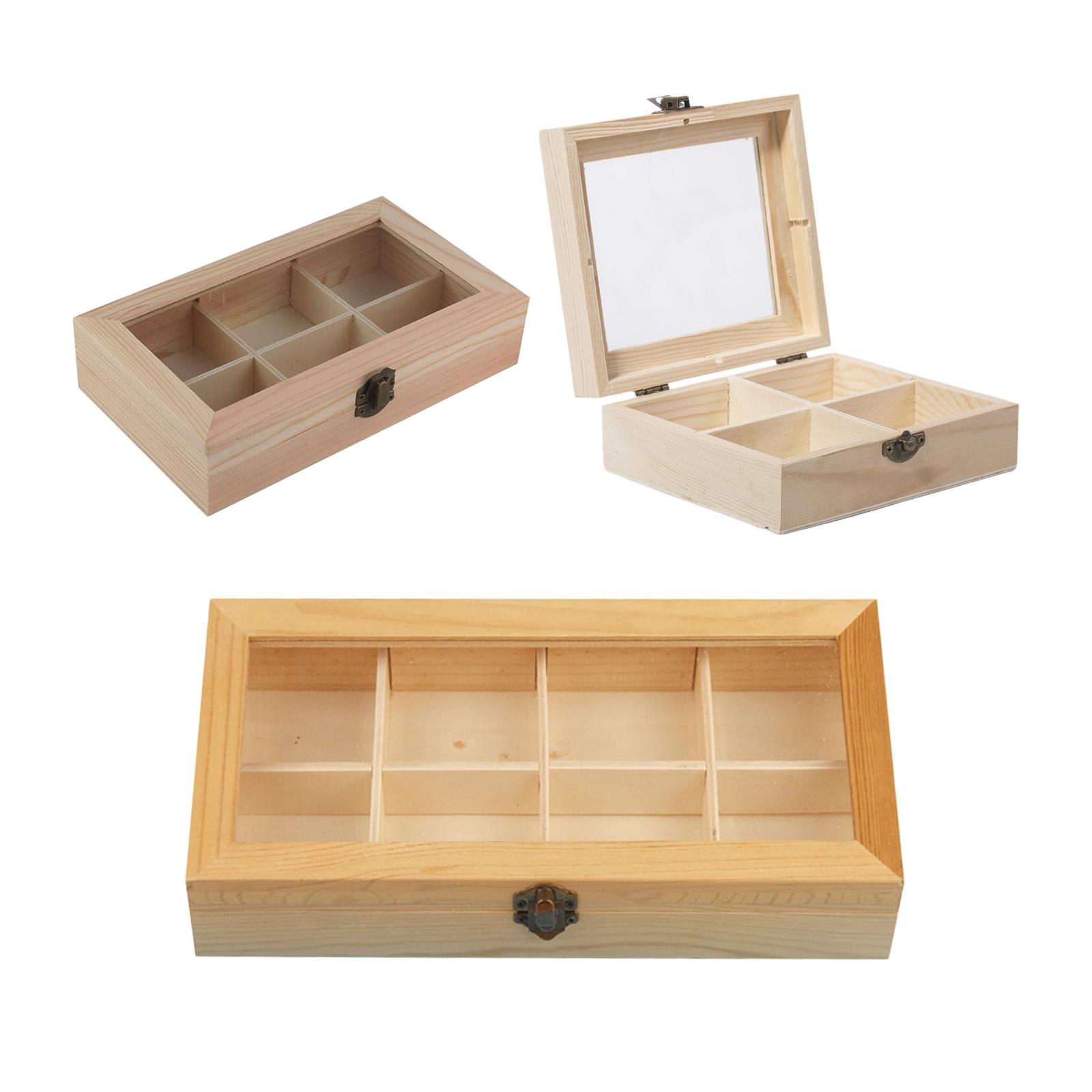 Organisateur en bois pour sachets de thé avec couvercle transparent