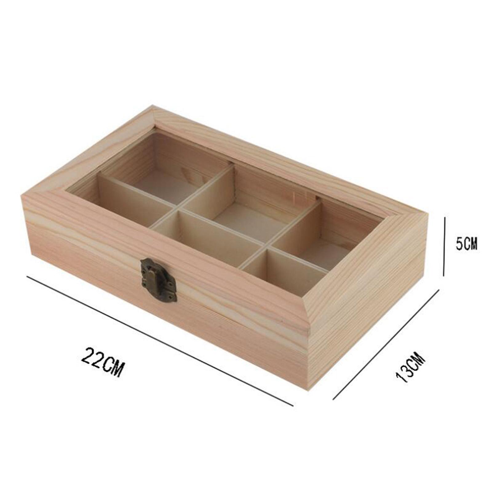 Organisateur en bois pour sachets de thé avec couvercle transparent
