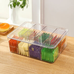 Organisateur transparent à sachets de thé – 4 compartiments