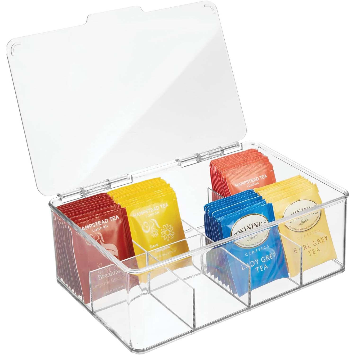 Organisateur transparent à sachets de thé – 4 compartiments