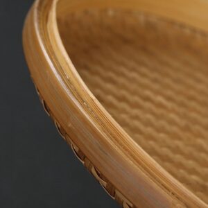 Panier rond en bambou tressé pour thé pu-erh