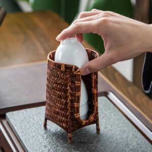 Panier tressé en bambou pour rangement de tasse à thé