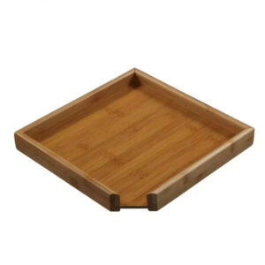 Petit plateau carré en bambou pour le service du thé
