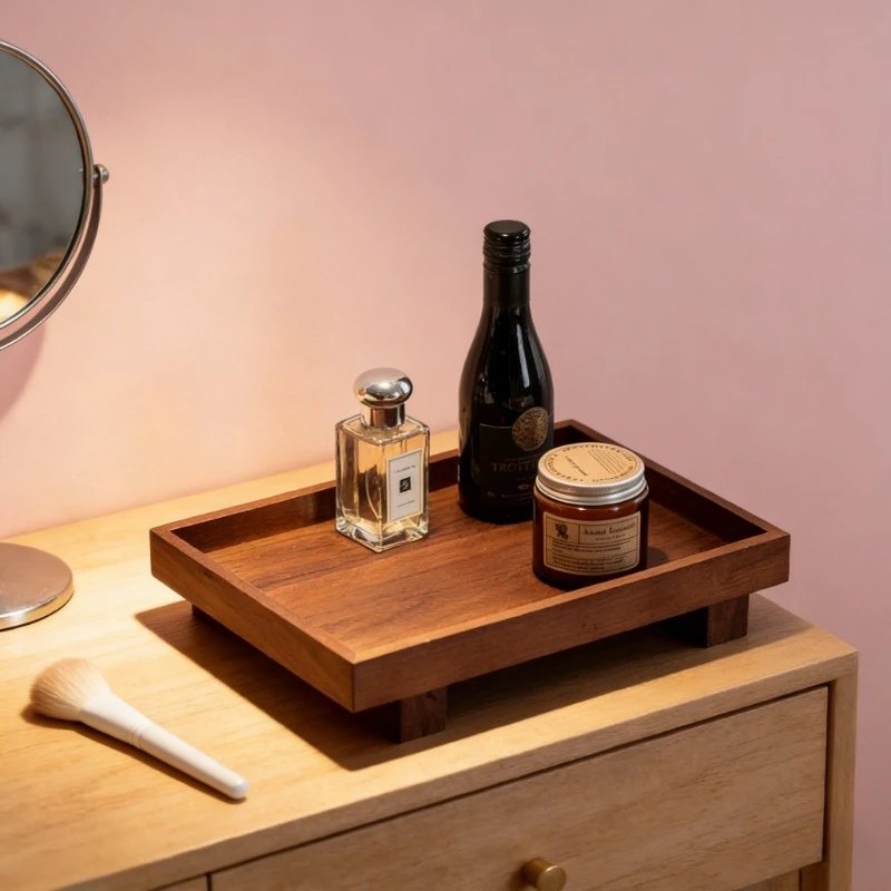 Plateau à thé Gongfu en bois avec égouttoir bambou