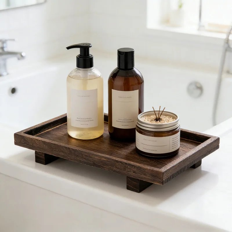 Plateau à thé Gongfu en bois avec égouttoir bambou