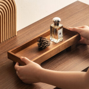 Plateau Gongfu noir en bois naturel