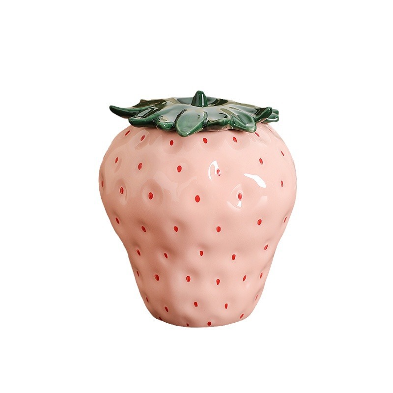 Pot fraise décoratif pour rangement du thé