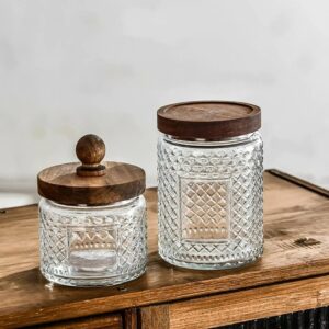 Pot à thé vintage en verre facetté – noir 370 ml