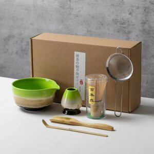 Service à matcha japonais avec fouet en bambou