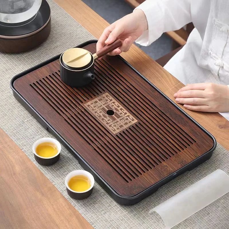 Set de plateaux à thé Gongfu en bambou