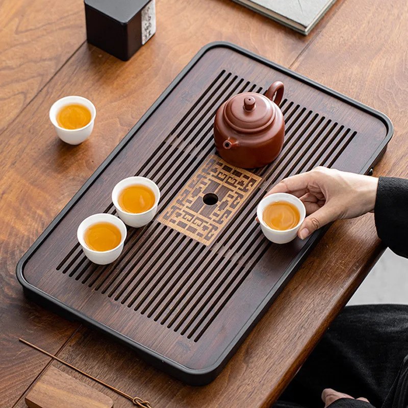 Set de plateaux à thé Gongfu en bambou
