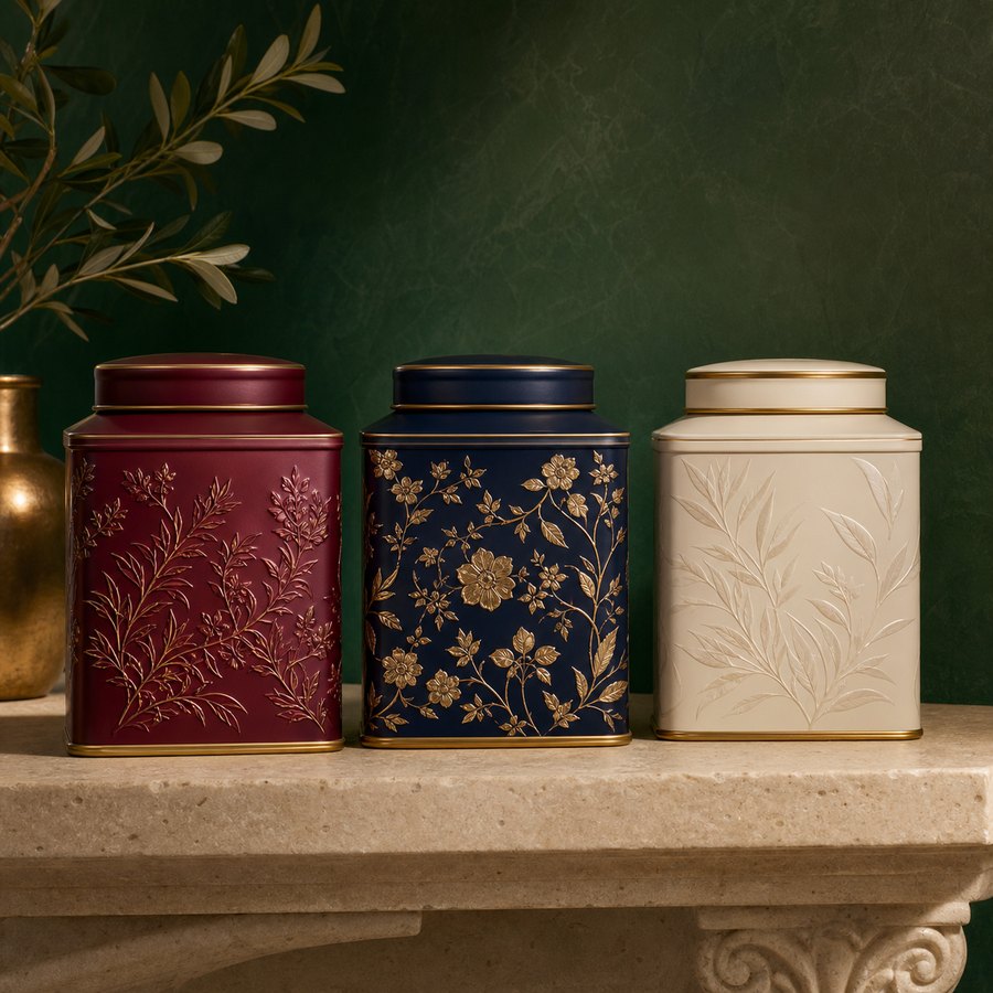 Boîtes en métal décorées
