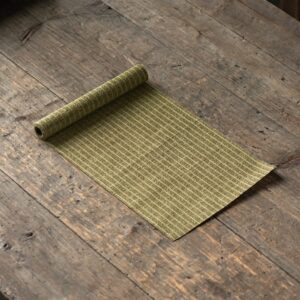 Tapis à thé tissé vert 60 x 20 cm