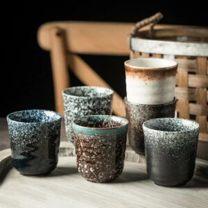 Tasse à thé japonaise en céramique bleue moins de 200 ml