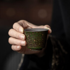 Tasse rétro en céramique verte