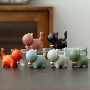 Tea pet chat en céramique bleu ciel