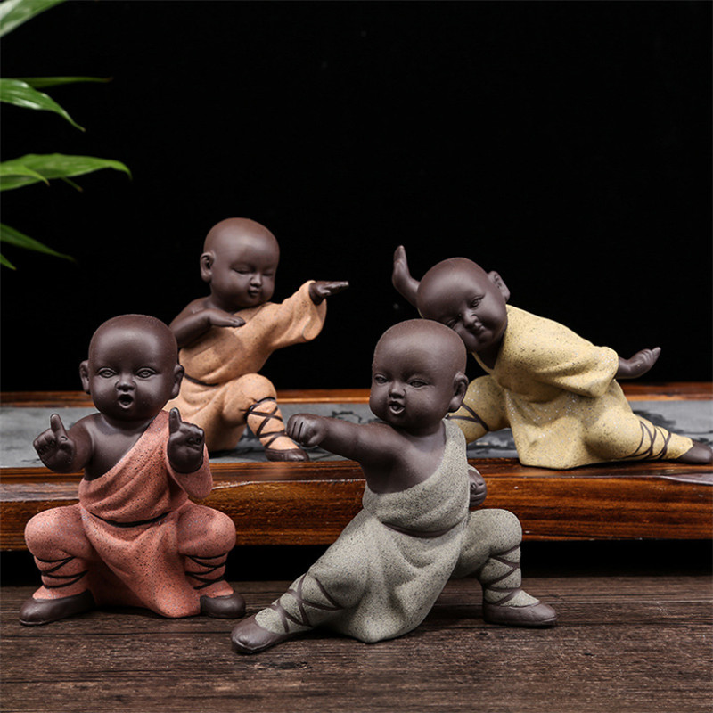 Figurine de moine pour plateau de thé