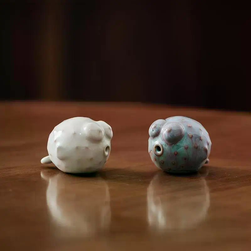 Tea pet poisson en céramique colorée