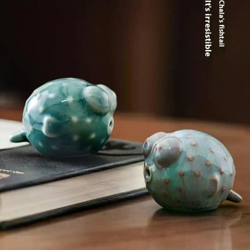 Tea pet poisson en céramique colorée