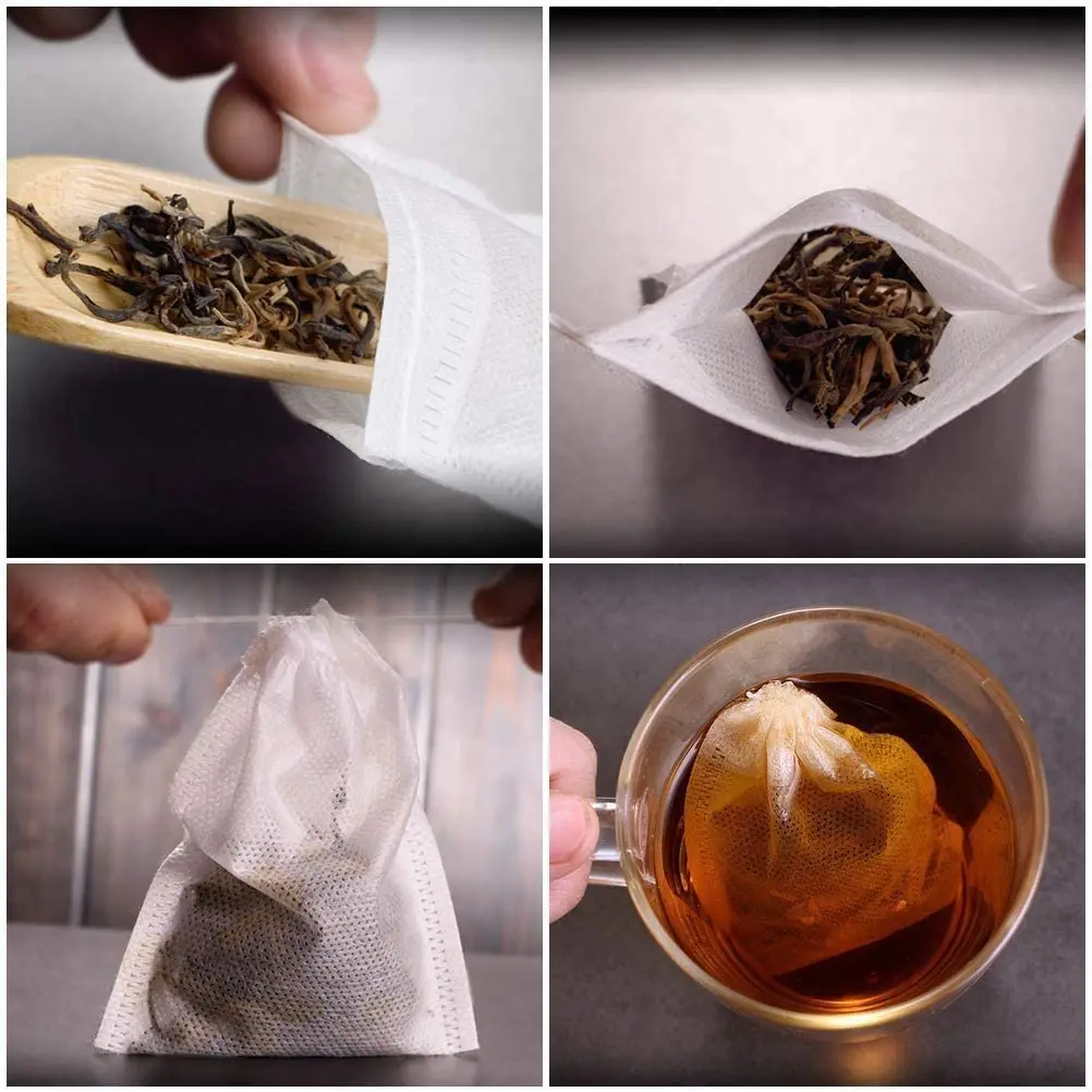 Sachets de thé jetables, sachets de thé parfumés vides avec ficelle, papier filtre pour herbes, thé en vrac, accessoires de cuisine, outils