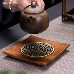 Brochure traditionnelle EscaletTeapot, Tasse à thé, Bois massif, Escaliers polymères, Bureau, Tasse à café, Plateaux, Maison, Cérémonie du thé, Accessoires