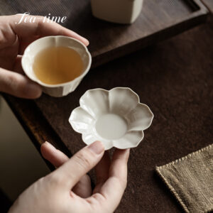 Porte-gobelets en cendres d'herbe, tapis de tasse en céramique de tournesol, dessous de verre à thé chinois, sous-verres esthétiques pour tasses, articles de boisson, accessoires d
