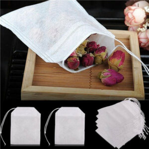 Sachets de Thé en Tissu Non Tissé avec Ficelle pour Infuseur, Sachets Filtrants de Qualité Alimentaire, Thermoscellé, Épices, Poulet, 100 Pièces