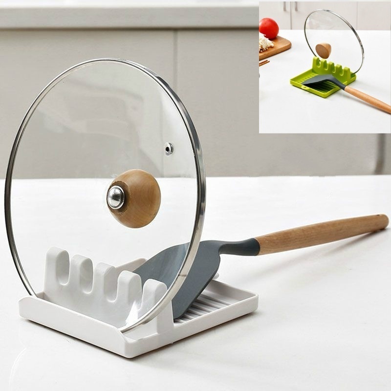 Porte-cuillères de cuisine, fourchette, spatule, étagère, organisateur, porte-baguettes en plastique, tampon de cuillères antidérapant