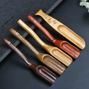 Cuillère à thé portable en bambou naturel, style chinois rétro, cuillère à thé en bois, Kongfu, accessoires délicats, 1 pièce