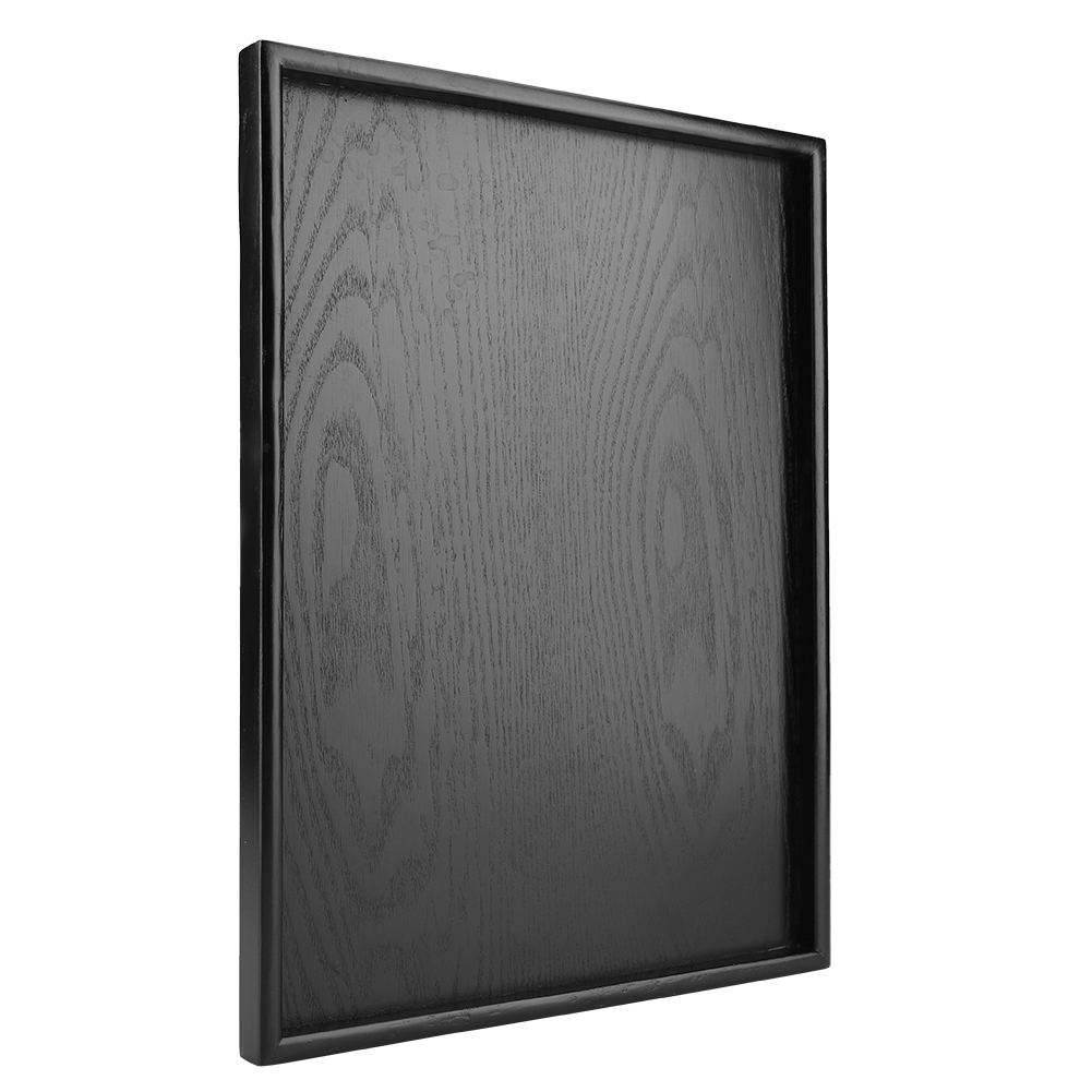 Plateau à thé en bois noir, rectangulaire, tasse alimentaire, plateaux de service, assiette décorative en bois, Dessert, bonbons, plateau à thé en bois, assiette de Restaurant