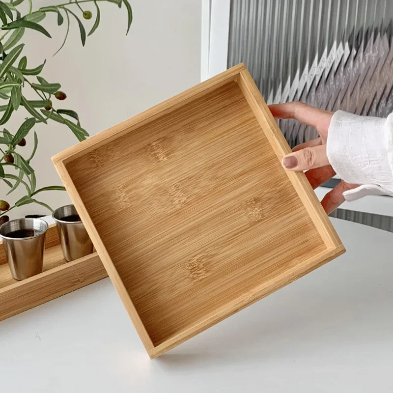 Assiette de service rectangulaire en bois, assiette à thé en bois, support pour fruits, stockage des aliments, fournitures de cuisine à domicile