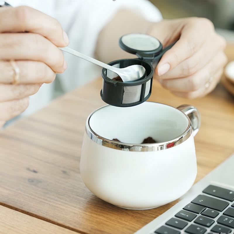 Capsule de café filtre à poudre cuillère infuseur à thé réutilisable sac de passoire à feuilles mobiles filtre à thé en maille Portable outils de café et de thé