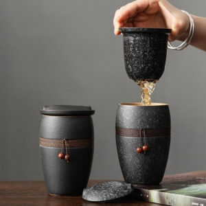 Tasse à thé en céramique avec couvercle, séparation du thé, tasse à thé créative, filtre personnel, tasse d'eau Portable pour le bureau et la maison