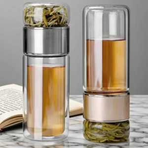 Bouteille infuseur à thé en verre à haute teneur en Borosilicate, gobelet isolé à Double paroi de 2023ML avec filtre à thé, verres chauds et froids, nouveauté 420