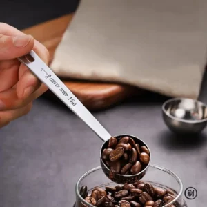 Cuillère doseuse minimaliste à long manche - 1 cuillère à soupe en acier inoxydable pour café, poudre et épices